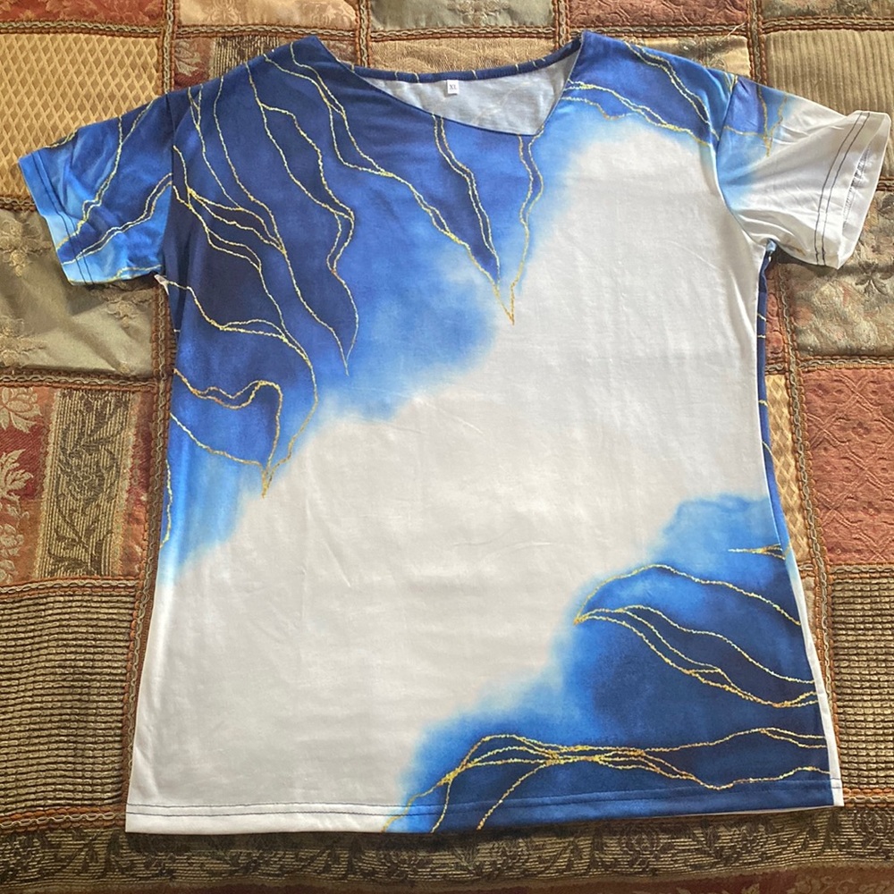 Ladies top , royal blue, xl, 100% polyester